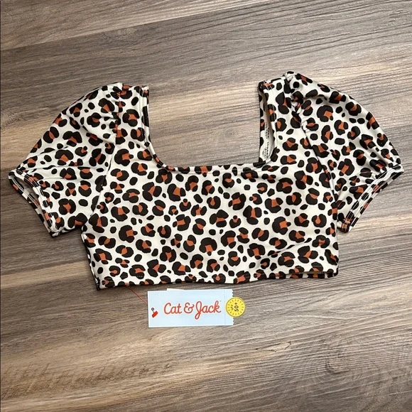 NWT Leopard Print Swim Top