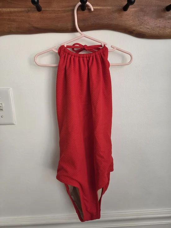 Old Navy Red Girls Halter One-Piece Swimsuit
