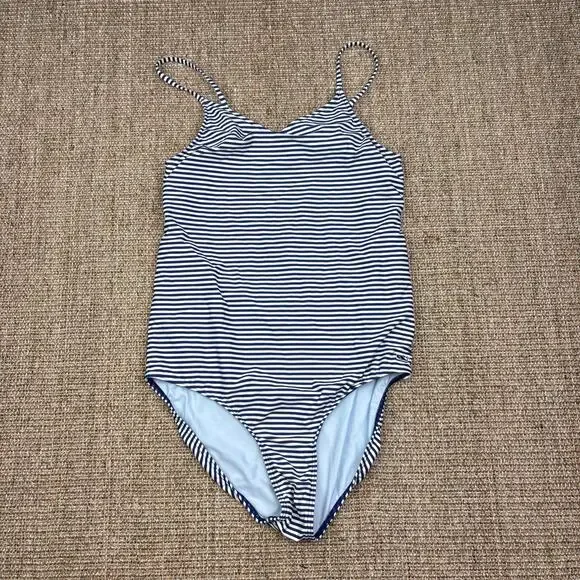 ⚓️ Vineyard Vines Striped One-Piece Swimsuit | Girls Size 14/16 | Navy & White