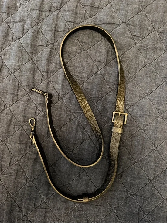 Bandolier Adjustable Black Leather Crossbody Strap
