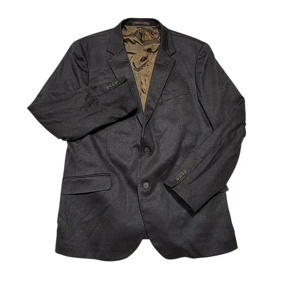 Tailorbyrd Collection Sport Coat Mens 44L Brown Polyester Rayon Blazer