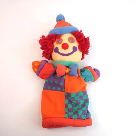 Vintage Gymboree Clown Plush Hand Puppet Doll 12