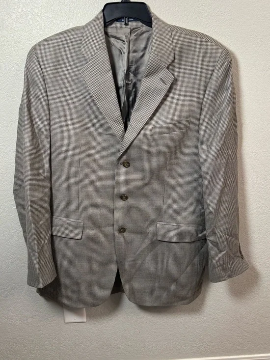 Chaps Ralph Lauren Vintage Houndstooth Sport Coat Blazer 3-Button Made in Canada