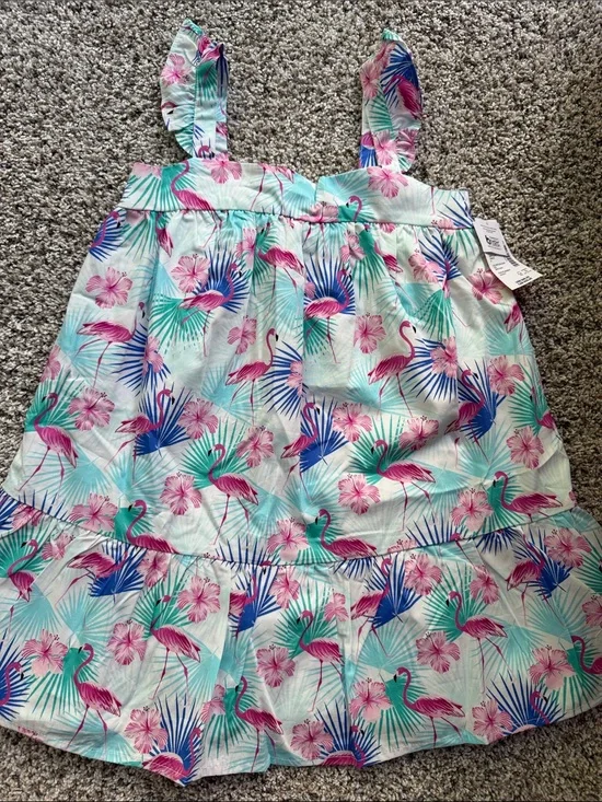 NWT Gymboree flamingo simply white dress size 5T and 6 and 7