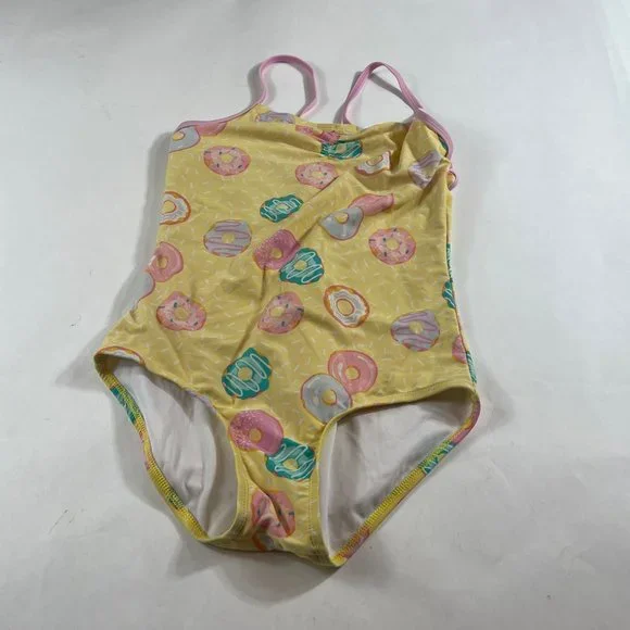 Crown & Ivy™ Girls‎ 14 Yellow Donut One Piece Swimsuit
