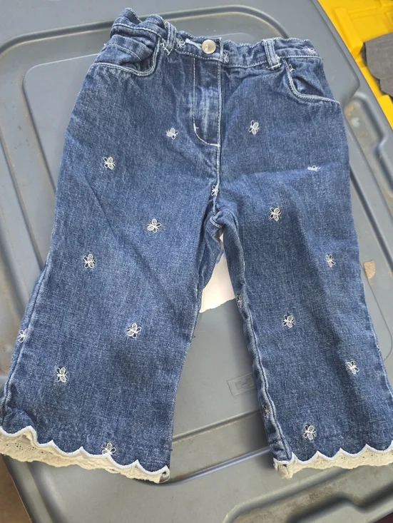 Vintage Gymboree Butterfly Jeans With Lace Detail. 12-18 Months Girls. VGUC