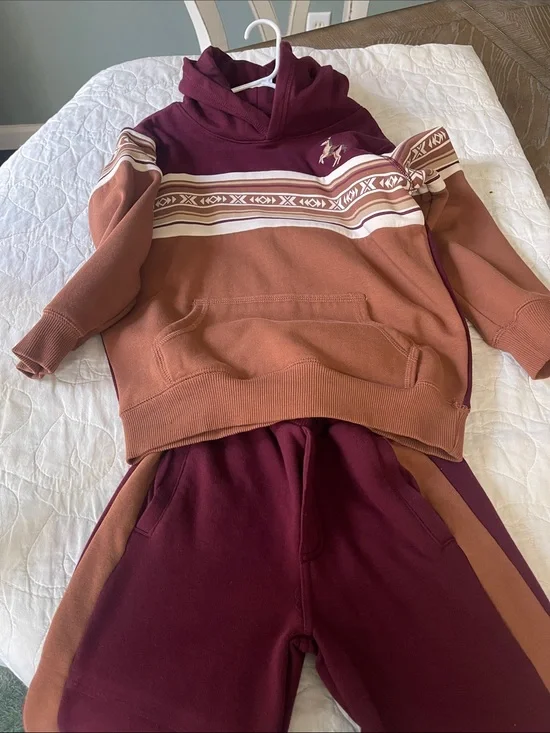 Gymboree Maroon & Rust Hoodie Sweatshirt and pants Set