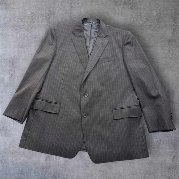 Brooks Brothers 1818 Regent Blazer Mens 48R Grey Pinstripe Wool Estrato USA