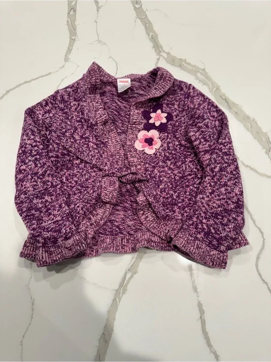 Purple Floral Knit Cardigan - Brand: Gymboree