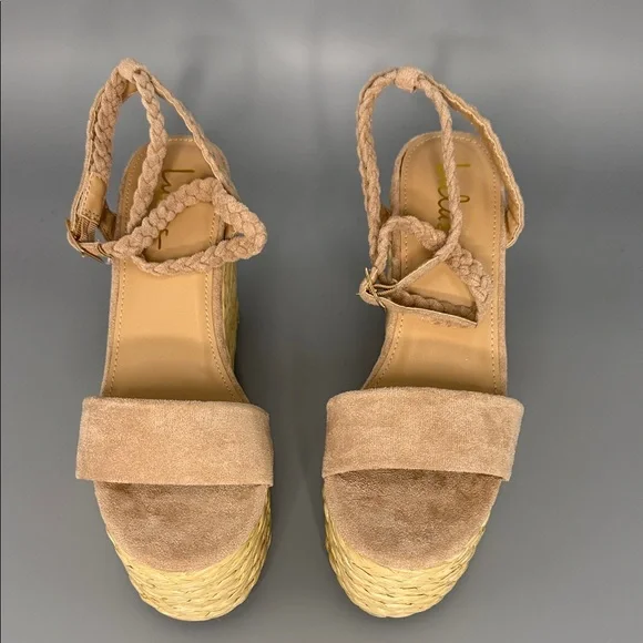Lulus | Sz 7.5 Braided Espadrille Platform‎ Wedge Sandals