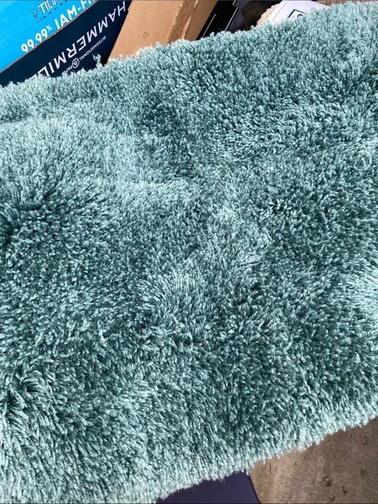 Sonoma Plush Shag Door bath Mat in Teal
