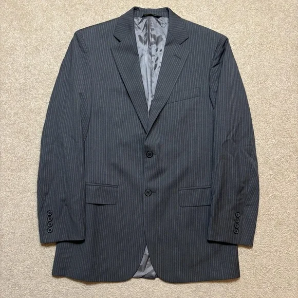 Brooks Brothers 346 Blazer Suit Jacket Mens 37R Gray Pinstripe Sport Coat Stretc