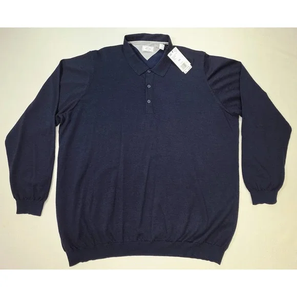 NEW Adidas Sweater Mens 2xl Adipure Wool‎ Golf Pullover Polo Long Sleeve $140