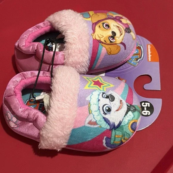 Paw Patrol Toddler Girl Slippers House Shoes Skye Everest Size S 5-6 New