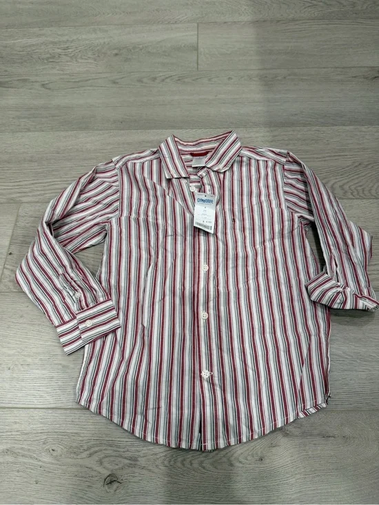 Gymboree Red and White Striped Casual Button-Down Shirt