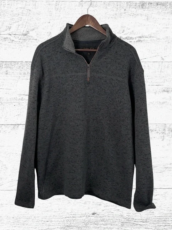 Men's Charcoal Heather Quarter-Zip Pullover Sweater