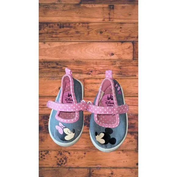 Disney Mary Jane Shoes Girls Sz‎ 3 Infant Baby Mickey Multicolor Straps