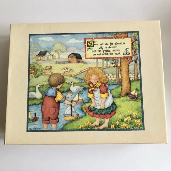 Charming Lisa A. Blowers Print Boxed Notecards Children Country Ducks