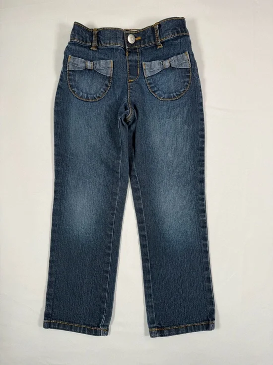 GYMBOREE‎ Bow Pocket Girls Jeans Size 4T Straight Leg Denim Cottage Cute 2014