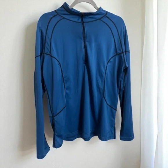REI Outdoors Blue Quarter Zip Hiking Base Layer Pullover Sweater XL