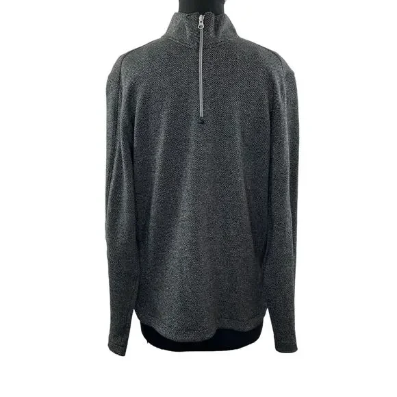 ROBERT GRAHAM Gray Cotton Classic Fit Quarter Zip Pullover Long Sleeve Top Sz M