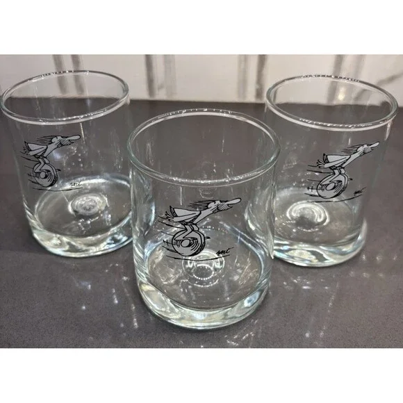 Set of 3 Vintage B.C. Comics Thor Caveman Ice Age Tumblers Glasses - Johnny Hart