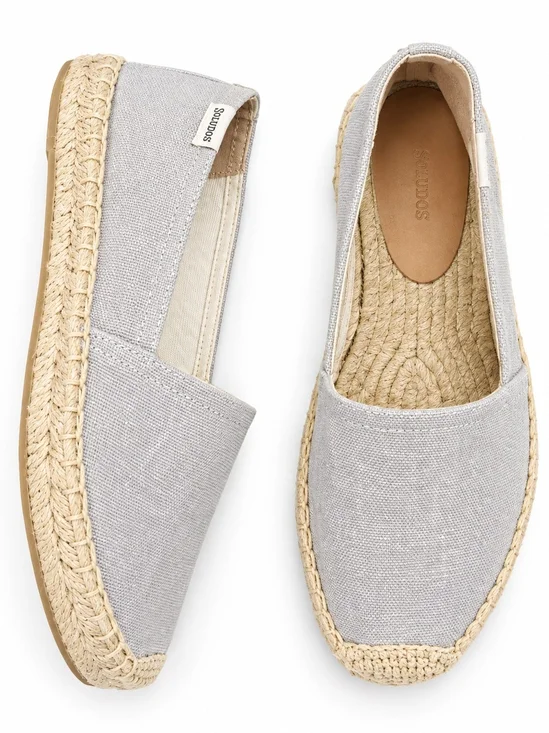 Soludos Size 6 Light Gray Canvas Espadrille Flats