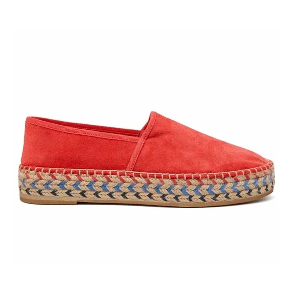 NIB Santoni Orange Suede‎ Platform Espadrille Slip-On Loafers Size 36 US 6 $874