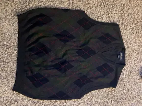 Brooks Brothers Argyle Sweater Vest Size M Merino Wool