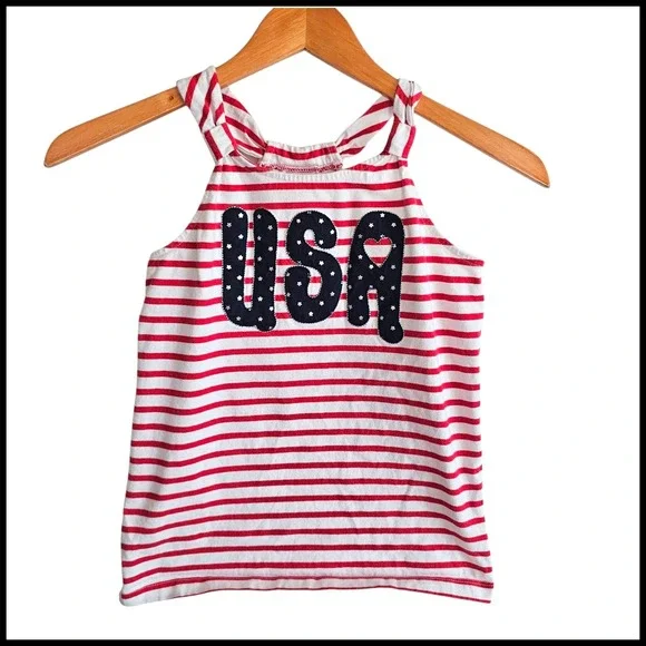 Gymboree USA Tank Top Patriotic Sleeveless Red‎ White Stripes Size 10