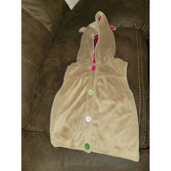 Gymboree pups and kisses‎ fuzzy vest with ears size 2t 3t