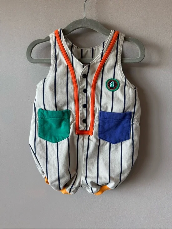 Gymboree Vintage Rainbow Tag Baseball Colorblock Bubble Size‎ 6-12 months/infant