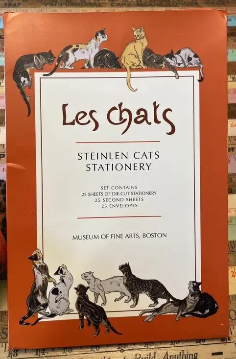 Les Chats Steinlen Cats Die-Cut Stationery‎ Envelopes Stickers Boston Museum Art