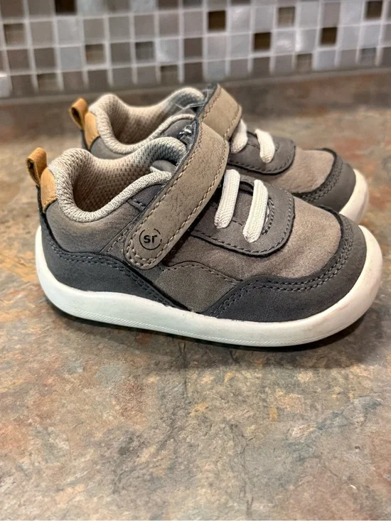 Stride Rite Gray and Dark Gray Toddler Velcro Sneakers