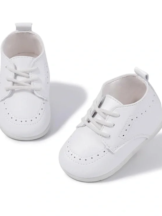 White Baby Lace-Up Shoes