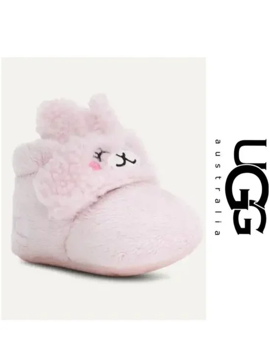 Ugg | Pink Unisex Bixbee Llama Stuffie Faux Fur Booties | Size 02/03