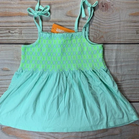 NWT Gymboree Smocked sleeveless‎ tie shoulder shirt