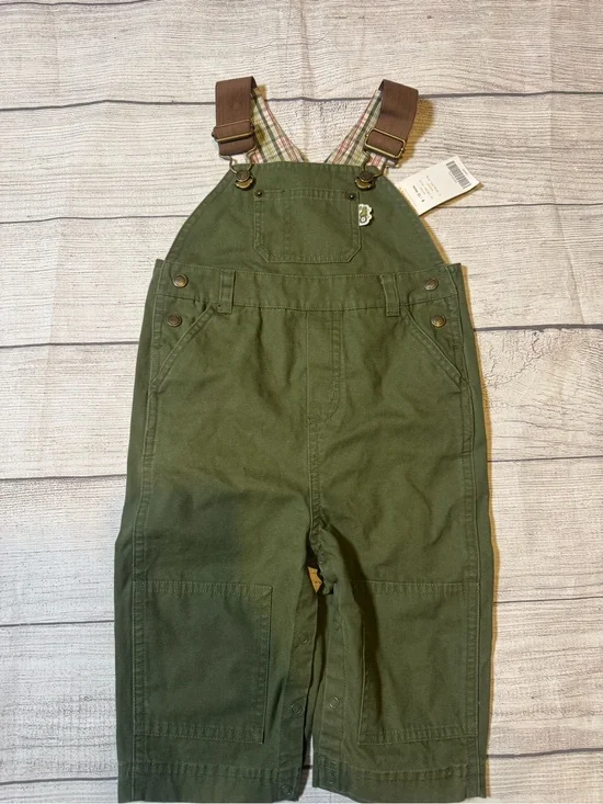Gymboree Boy Green Overalls with Brown Straps 6 - 12 months