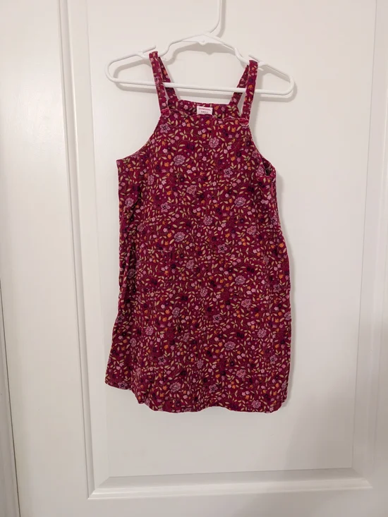 Vintage Gymboree Apple for the Teacher Floral Corduroy Jumper Dress 3T