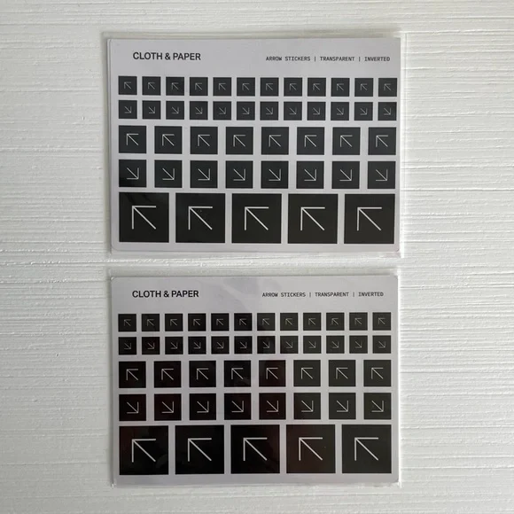 Cloth & Paper Inverted Arrow Stickers Samplers x2