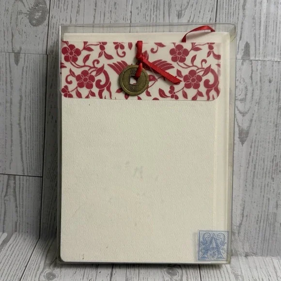 Atelier Du Papier Stationery Cards & Envelopes Chinese‎ Coin Red Bird Flowers