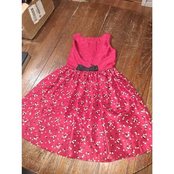 8 Gymboree Red Black Gold Special Occasion Holiday Christmas Flower Girl Dress