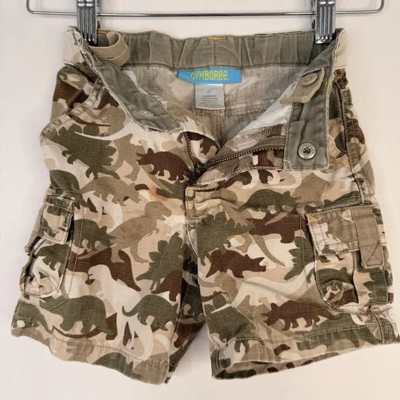 Gymboree 2T Boys dinosaur camo cargo VTG‎ Y2K Cotton Canvas Pockets 4