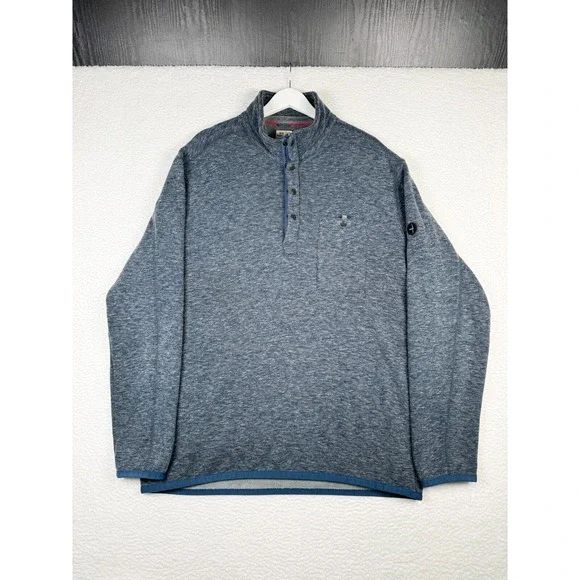 Relwen Micro-Therm Popover Jacket Men's Size 2X Navy Blue Heather 1/4 Snap