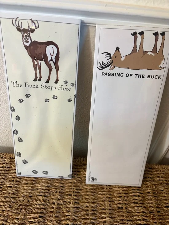Magnetic Vintage Buck Deer Refrigerator Note Pads x2