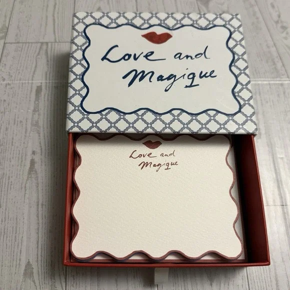 Anthropologie Boxed Note Card Set Hotel MAGIQUE‎ Love 14 Cards Envelopes New NOB