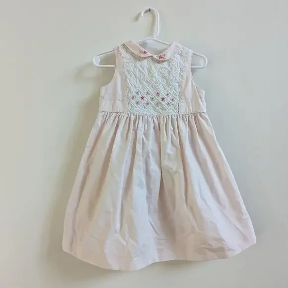 Vtg Y2K Gymboree Dress Easter Girls Sz 18-24m Smocked Pink 2001