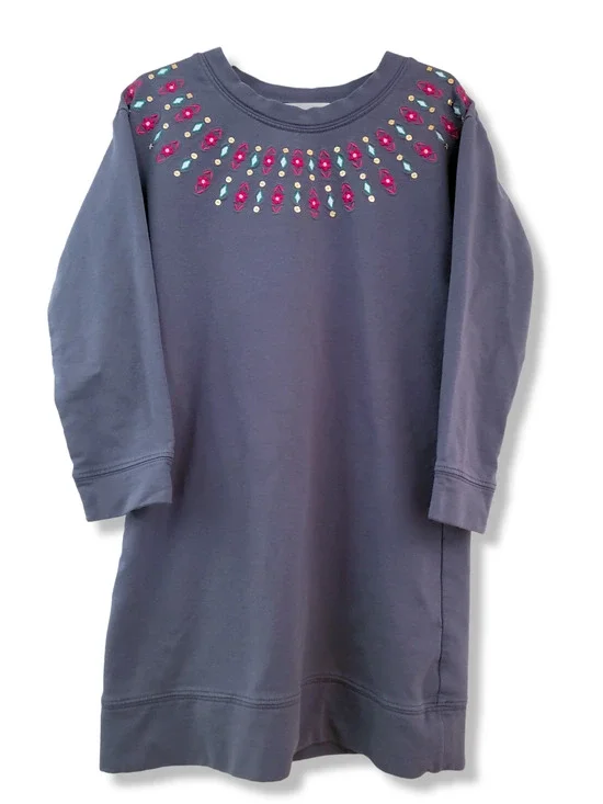 Gymboree 7-8 NEW Holiday Embroidered Gray Dress