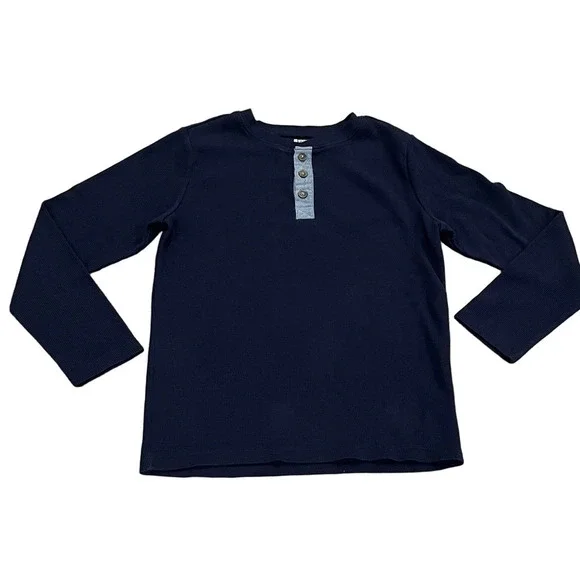 Gymboree Navy Long Sleeve Tee with Button Detail