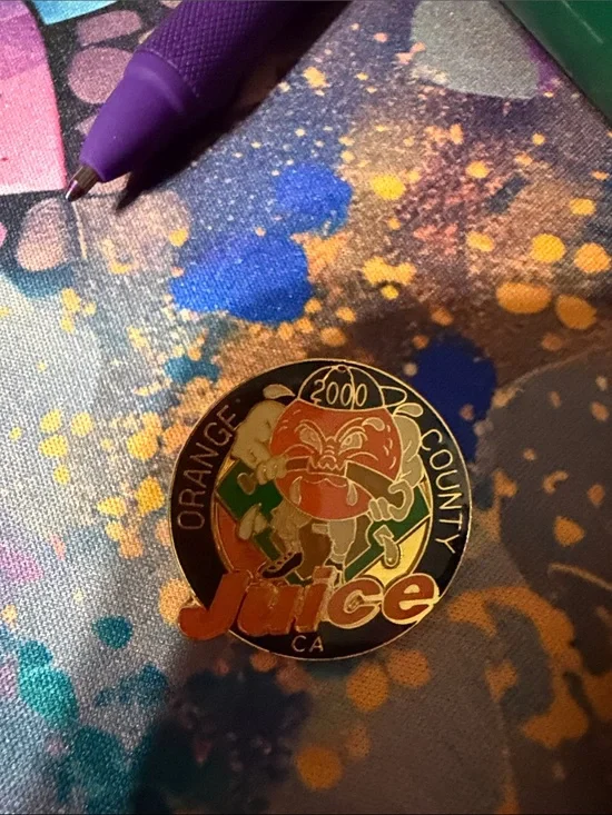 Orange County Juice 2000 Commemorative Enamel Pin - Black, Orange, Green